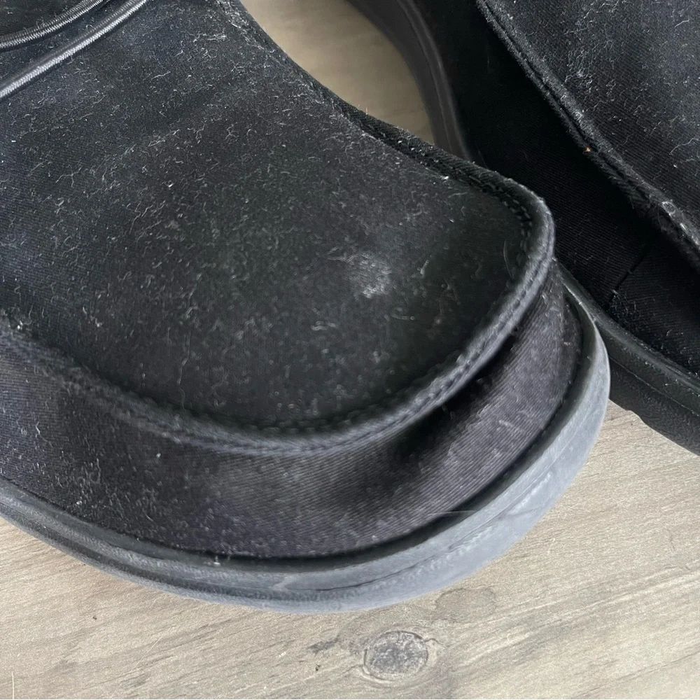 Hey Dude Wally X Mens 10 Triple Black Slip Resistant Work Wear Slip On‎ Shoes